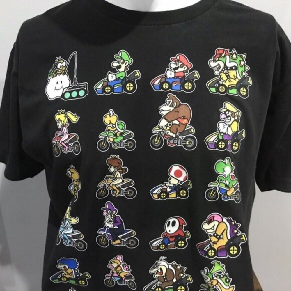 2015 Mario Kart 8 Character Stacks, Men's T-Shirt, Black, XL,‎ Pre-Owned